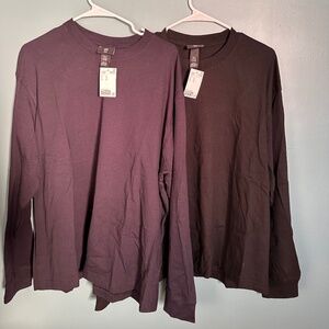 Pack of 2 NWT H&M Men's XL Loose Fit Long Sleeved T's